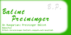 balint preininger business card